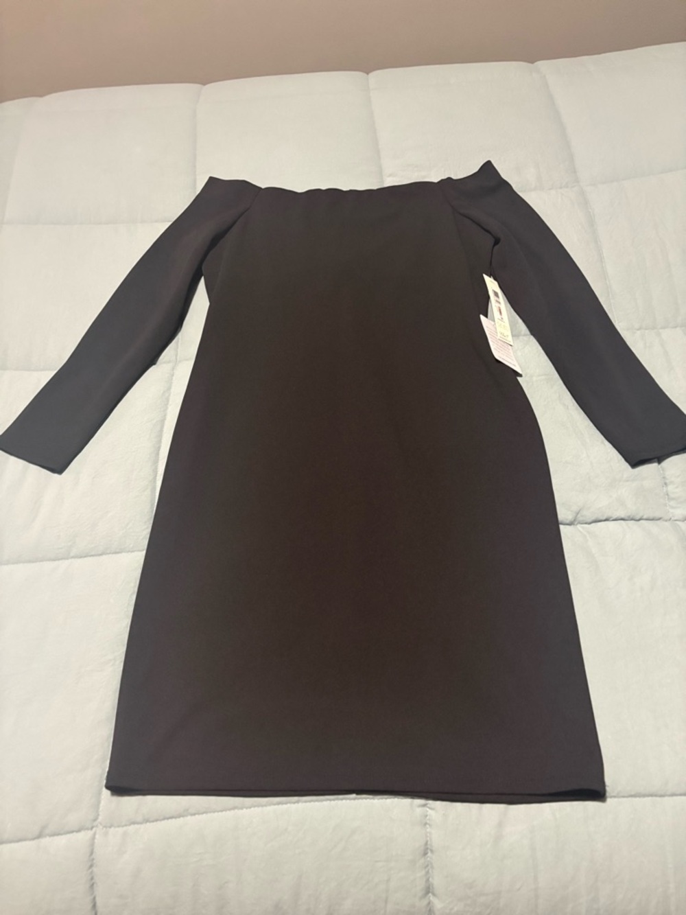 Eliza J Black Off-the-Shoulder Long Sleeve Sheath Dress